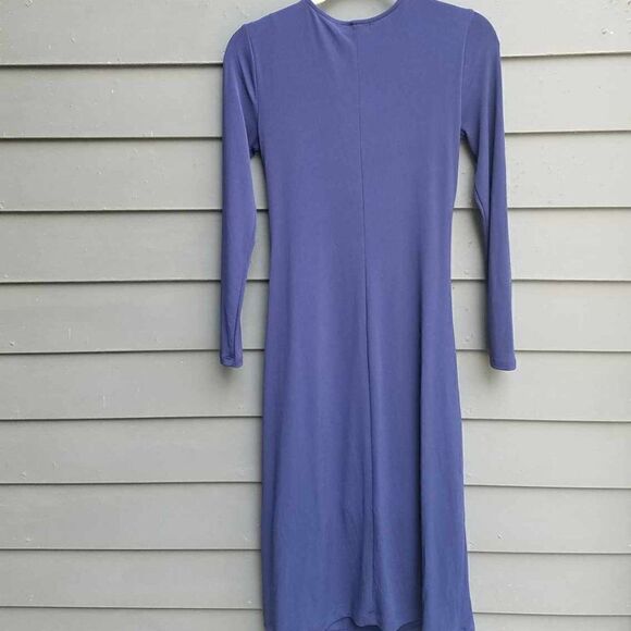 Banana Republic Factory Blue Knit Bodycon Below the Knee Dress Size Small - Picture 3 of 11